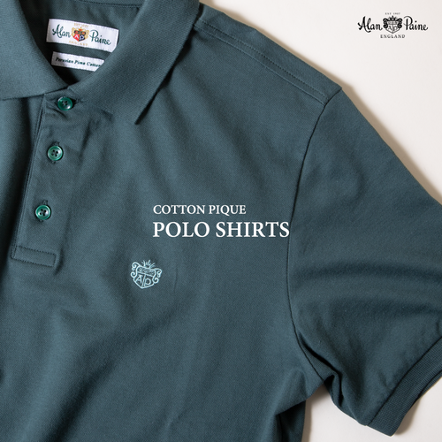 【ALAN PAINE】 Cotton Pique Polo Shirts